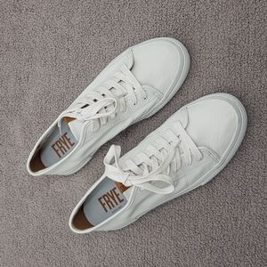 Frye Gia Low White Leather Sneakers 8.5